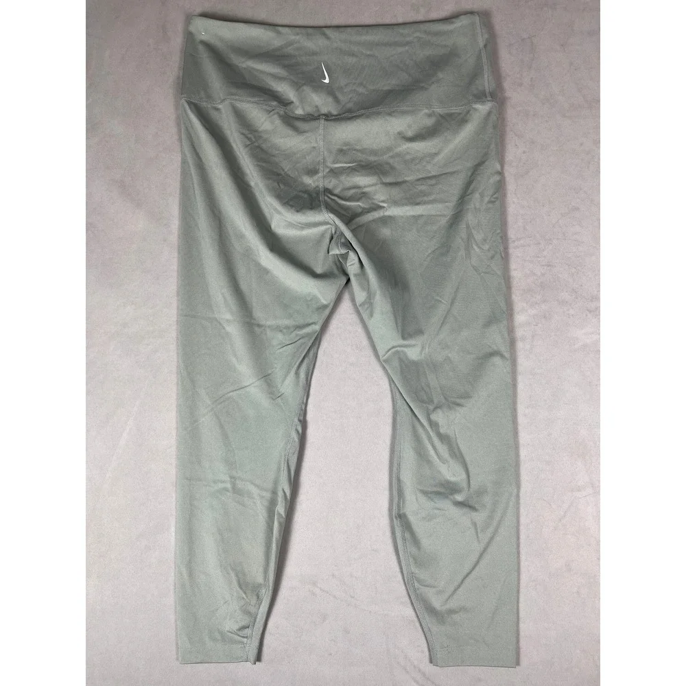 Nike Dri-FIT Womens 1X Sage Green High Waisted Athletic Training Leggings Tights